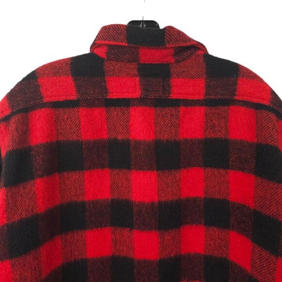 Towncraft Buffalo Plaid Shacket READ Shirt Jacket Mens L Vintage 80s Wool Blend - Picture 16 of 16